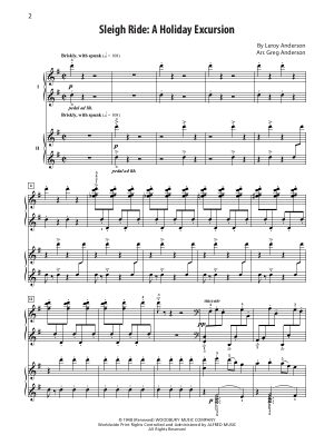 Sleigh Ride: A Holiday Excursion - Anderson/Anderson - Piano Duo (2 Pianos, 4 Hands) - Book