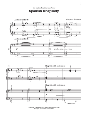 Spanish Rhapsody - Goldston - Piano Duo (2 Pianos, 4 Hands) - Sheet Music