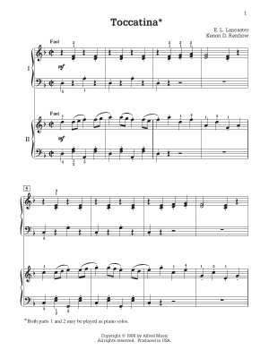 Toccatina - Lancaster/Renfrow - Piano Duo (2 Pianos, 4 Hands) - Sheet Music