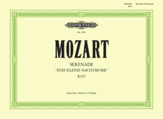 Serenade in G K525, \'\'Eine kleine Nachtmusik\'\' - Mozart/Singer - Piano Duet (1 Piano, 4 Hands) - Book
