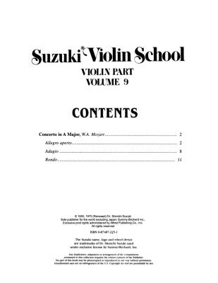Suzuki Violin School, Volume 9 (International Edition) - Suzuki - Violin - Book