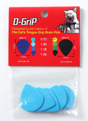 Cats Tongue - D-Grip A 1.0 Guitar Picks - 5 Pack