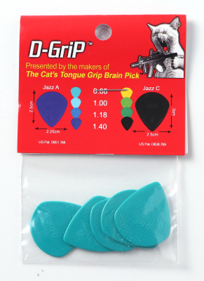 Cats Tongue - D-Grip A .88 Guitar Picks - 5 Pack