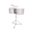 Latin Percussion - 15 and 16 Tito Puente Thunder Timbales - Stainless Steel