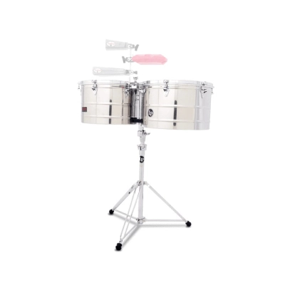 Latin Percussion - 15 and 16 Prestige Thunder Timbales - Stainless Steel