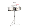 Latin Percussion - 14 and 15 Tito Puente Signature Timbales - Stainless Steel