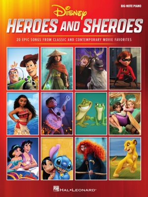 Disney Heroes and Sheroes - Big-Note Piano - Book
