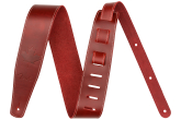 Fender - 2-1/2 Inch Broken-in Leather Guitar Strap - Red with Maple Leaf