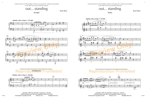 out...standing - Olson - Piano Trio (1 Piano, 6 Hands) - Sheet Music