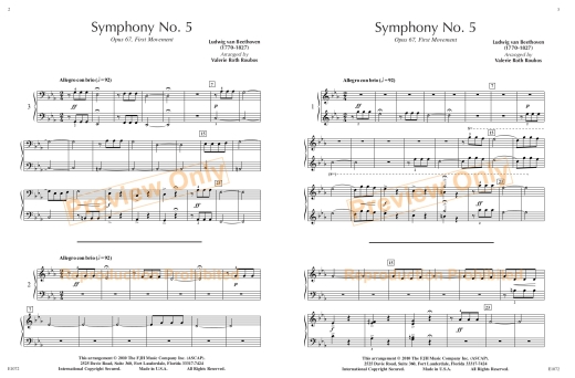 Symphony No. 5, Opus 67, First Movement - Beethoven/Roubos - Piano Trio (1 Piano, 6 Hands) - Sheet Music