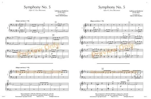 Symphony No. 5, Opus 67, First Movement - Beethoven/Roubos - Piano Trio (1 Piano, 6 Hands) - Sheet Music