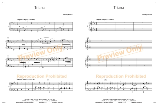 Triana - Brown - Piano Trio (1 Piano, 6 Hands) - Sheet Music
