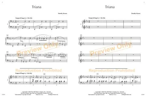 Triana - Brown - Piano Trio (1 Piano, 6 Hands) - Sheet Music