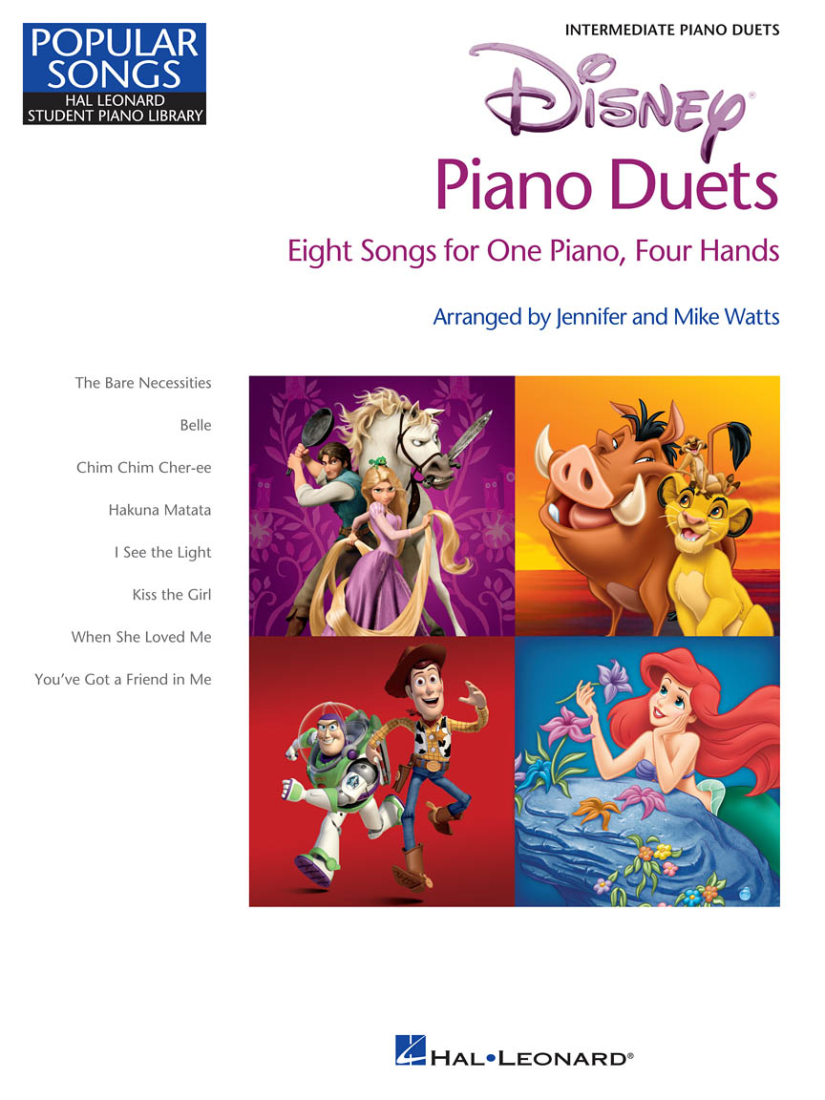 Disney Piano Duets - Watts/Watts - Piano Duet (1 Piano, 4 Hands) - Book