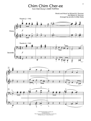Disney Piano Duets - Watts/Watts - Piano Duet (1 Piano, 4 Hands) - Book