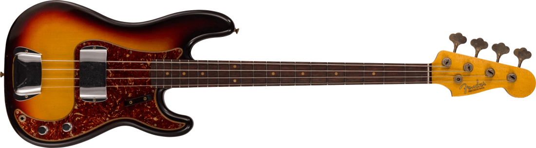 \'63 Precision Bass Journeyman Relic, Rosewood Fingerboard - Aged 3-Colour Sunburst