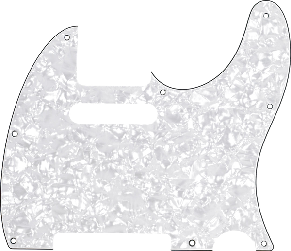 Fender 8Hole Modern Telecaster Pickguard, 4Ply White Pearl Long