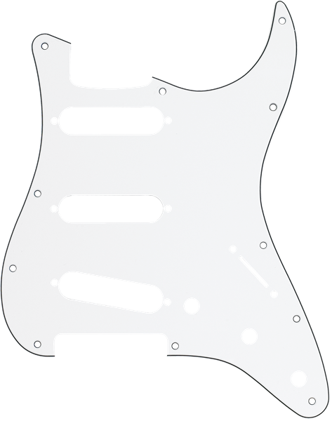11-Hole Modern-Style Stratocaster S/S/S Pickguard, 3-Ply - White/Black/White