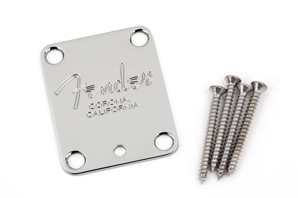 Fender Corona Stamp American Series 4-Bolt Neck Plate - Chrome