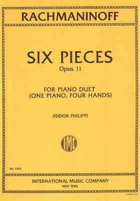 International Music Company - Six Original Pieces, Opus 11 - Rachmaninoff/Philipp - Piano Duet (1 Piano, 4 Hands) - Book