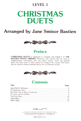 Christmas Duets, Level 1 - Bastien - Piano Duet (1 Piano, 4 Hands) - Book