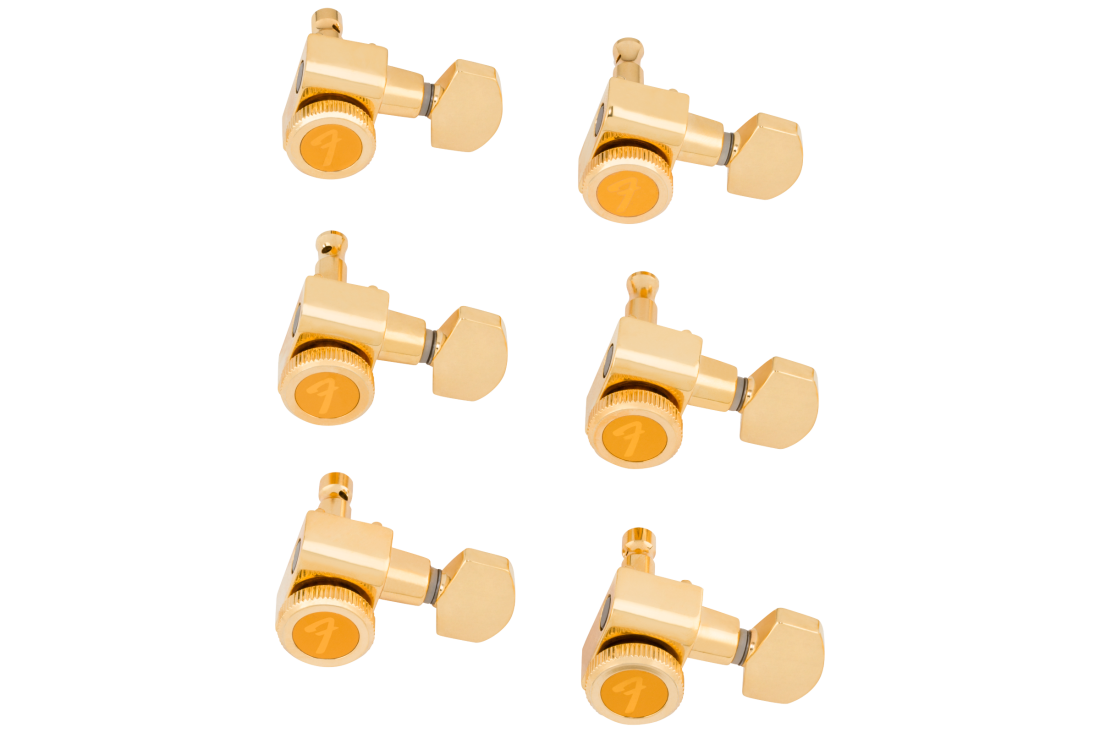 Locking Stratocaster/Telecaster Staggered Tuning Machines (Set of 6) - Gold