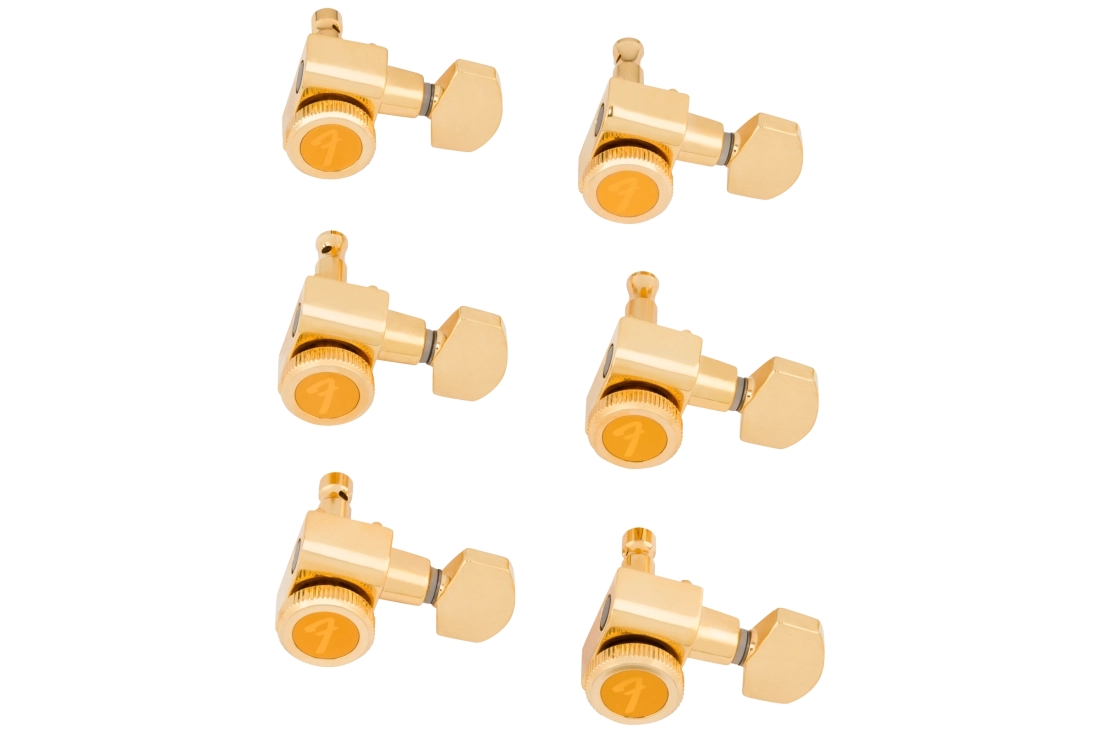 Locking Stratocaster/Telecaster Staggered Tuning Machines (Set of 6) - Gold