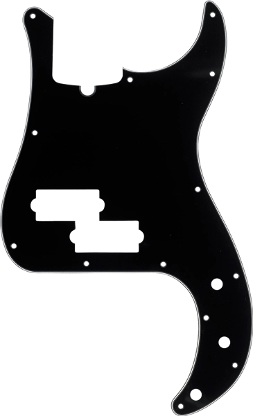 Precision Bass 13-Hole Pickguard with Truss Rod Notch - 3-Ply Back/White/Black