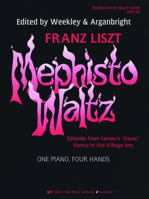 Kjos Music - Mephisto Waltz - Liszt /Weekley /Arganbright - Piano Duet (1 Piano, 4 Hands) - Book