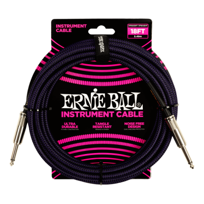 Ernie Ball - 18 Straight Braided Cable - Purple Black