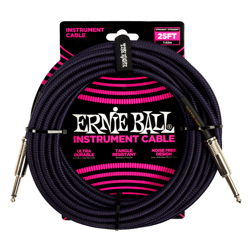 25\' Straight Braided Cable - Purple Black