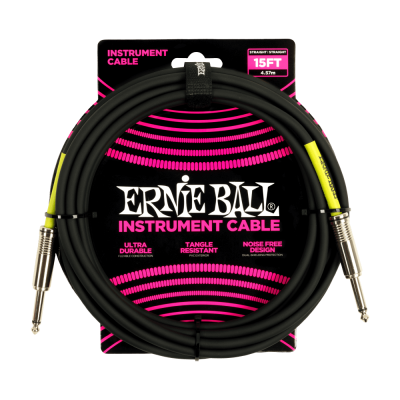 Ernie Ball - 15 Straight Instrument Cable - Black