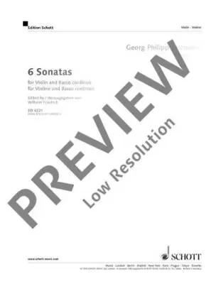 6 Sonatas - Telemann - Violin/Piano - Book