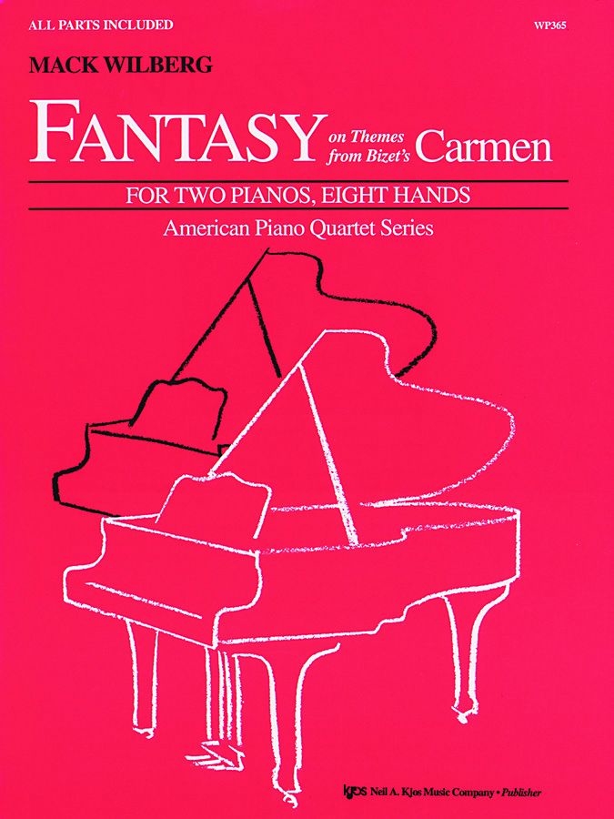 Fantasy On Themes From Bizet\'s Carmen - Bizet/Wilberg - Piano Quartet (2 Pianos, 8 Hands) - Book