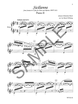 Sicilienne - Bach/Wilberg - Piano Quartet (2 Pianos, 8 Hands) - Sheet Music