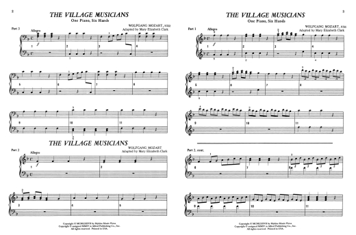 Village Musicians - Mozart/Clark - Piano Trio (1 Piano, 6 Hands) - Sheet Music