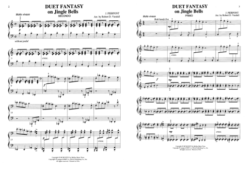 Duet Fantasy on Jingle Bells - Pierpont/Vandall - Piano Duet (1 Piano, 4 Hands) - Sheet Music