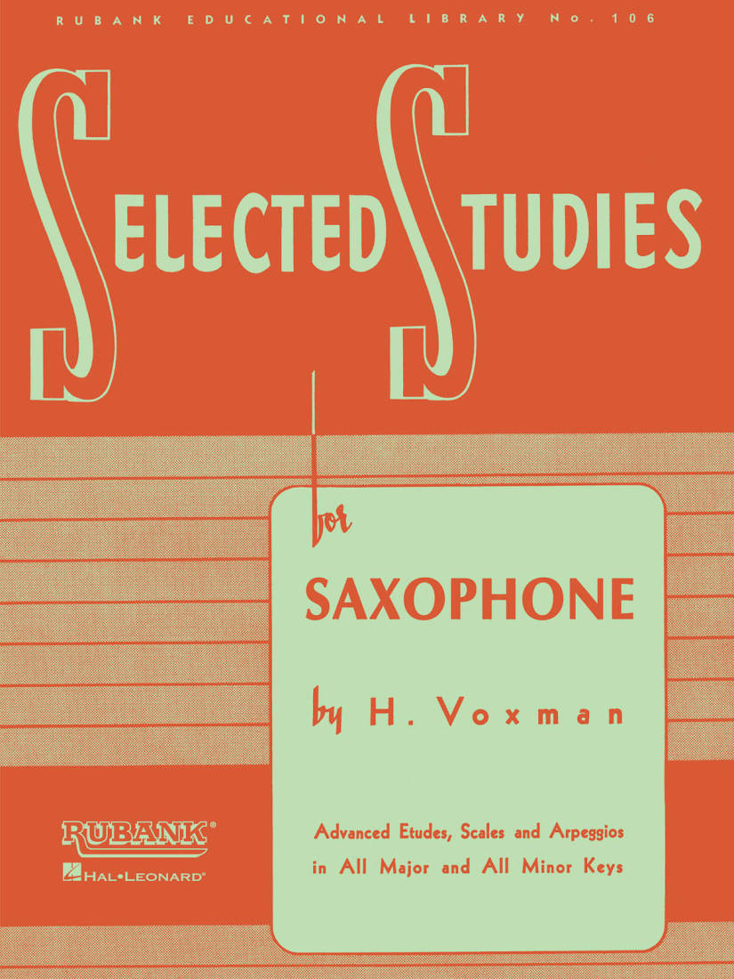 Rubank Publications Selected Studies Voxman Saxophone Book Long