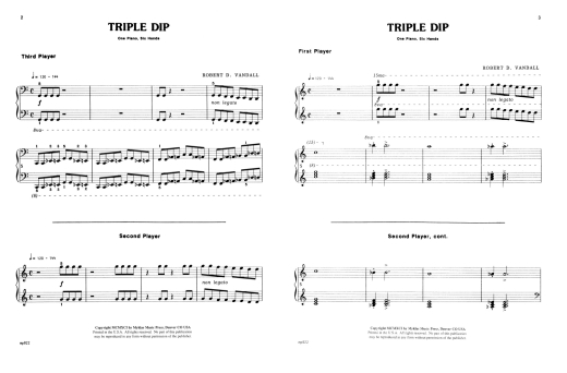 Triple Dip - Vandall - Piano Trio (1 Piano, 6 Hands) - Sheet Music