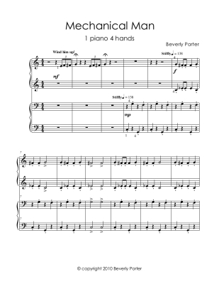 Mechanical Man - Porter - Piano Duet (1 Piano, 4 Hands) - Sheet Music