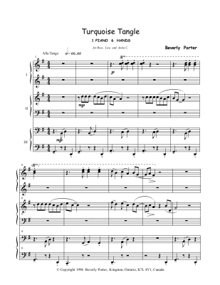 Turquoise Tangle - Porter - Piano Trio (1 Piano, 6 Hands) - Sheet Music