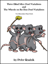 Three Blind Mice and The Wheels on the Bus Duet Variations - Rudzik - Piano Duet (1 Piano, 4 Hands) - Book