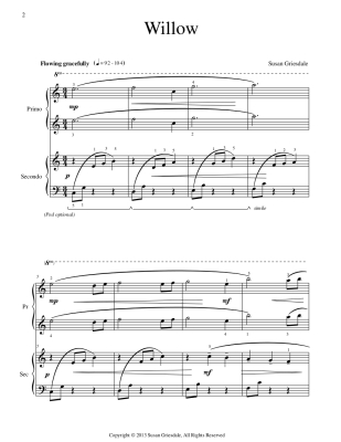 Willow - Griesdale - Piano Duet (1 Piano, 4 Hands) - Sheet Music