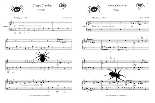 Creepy Crawlies - Griesdale - Piano Duet (1 Piano, 4 Hands) - Sheet Music