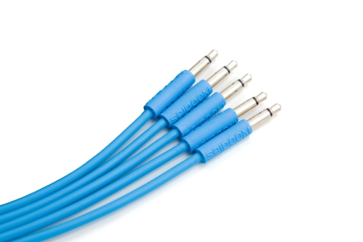 Patch Cables 3.5mm TS to 3.5mm TS - 100cm - Blue (5-Pack)