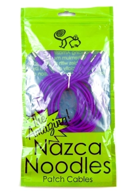 Nazca Audio Noodles - Patch Cables 3.5mm TS to 3.5mm TS - 100cm - Violet (5-Pack)