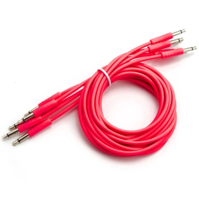 Patch Cables 3.5mm TS to 3.5mm TS - 150cm - Pink (5-Pack)