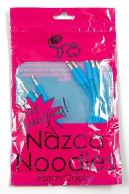 Nazca Audio Noodles - Cordon de raccordement 3,5mm TS  3,5mm TS (5 units, bleu, 15cm)