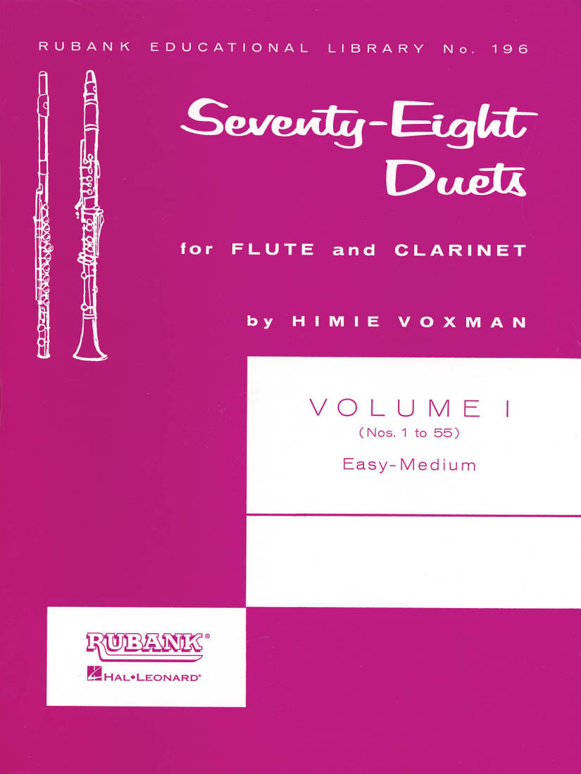 78 Duets for Flute and Clarinet Volume 1, Easy to Medium (No. 1-55) - Voxman - Book