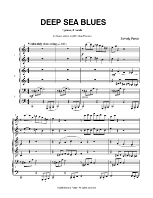 Deep Sea Blues - Porter - Piano Trio (1 Piano, 6 Hands) - Sheet Music